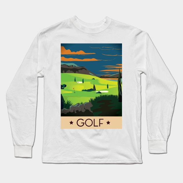 Golf Long Sleeve T-Shirt by nickemporium1